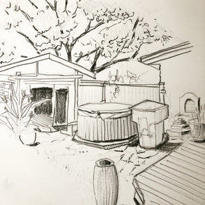A little sketching in the backyard